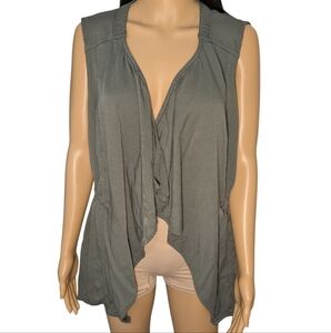 Maurice's Army Green Sleeveless Cardigan Vest